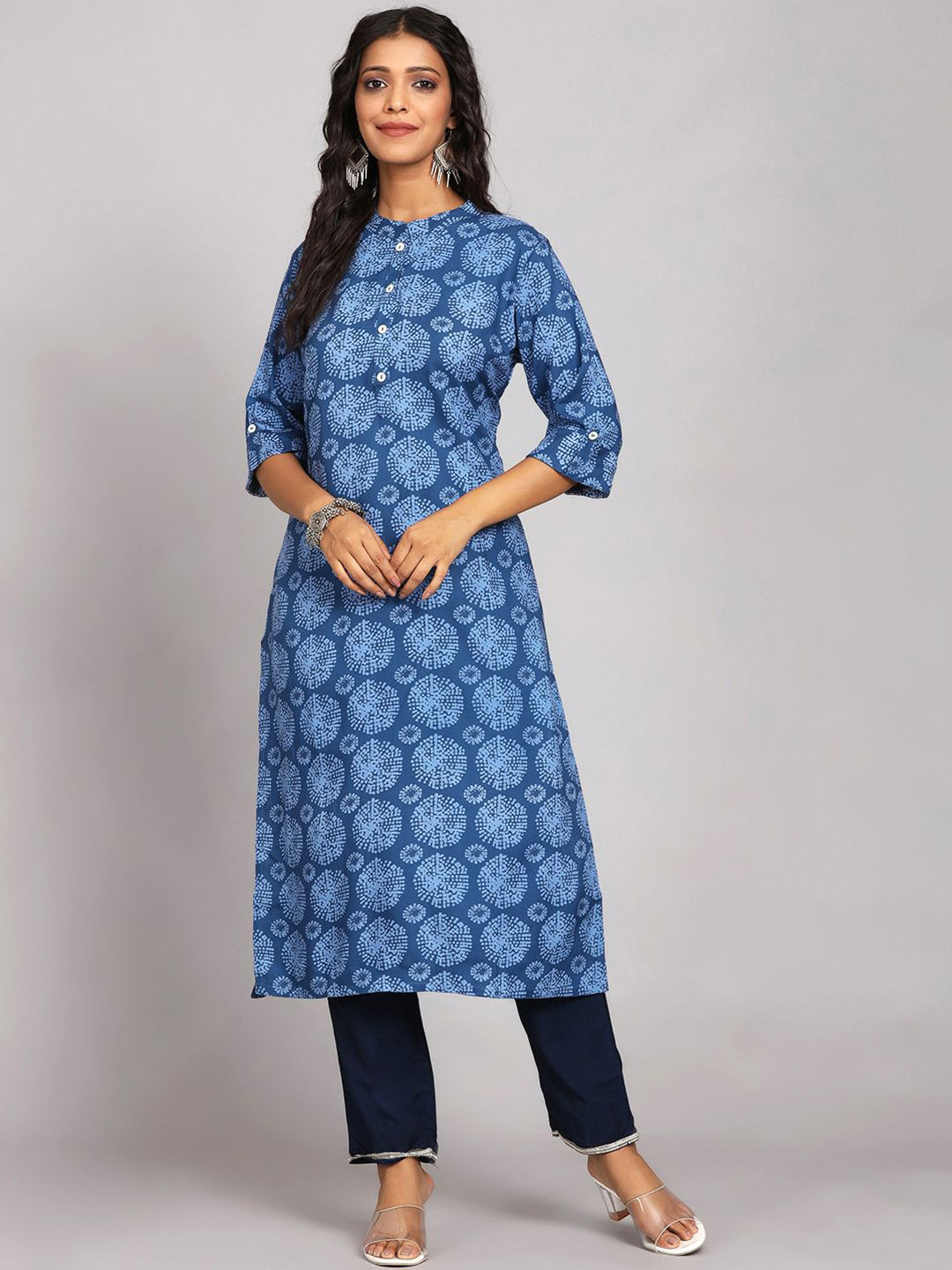 

Chandbaali Women Printed Kurta, Blue