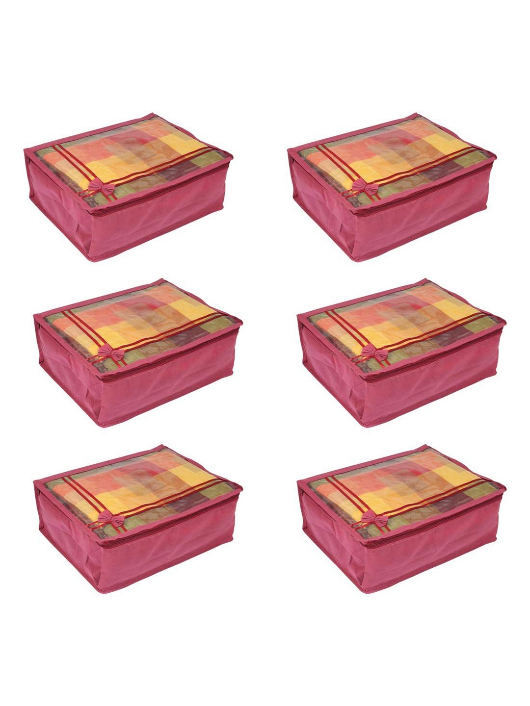 

prettykrafts Maroon & Transparent 6 Pieces Multi-Utility Organisers