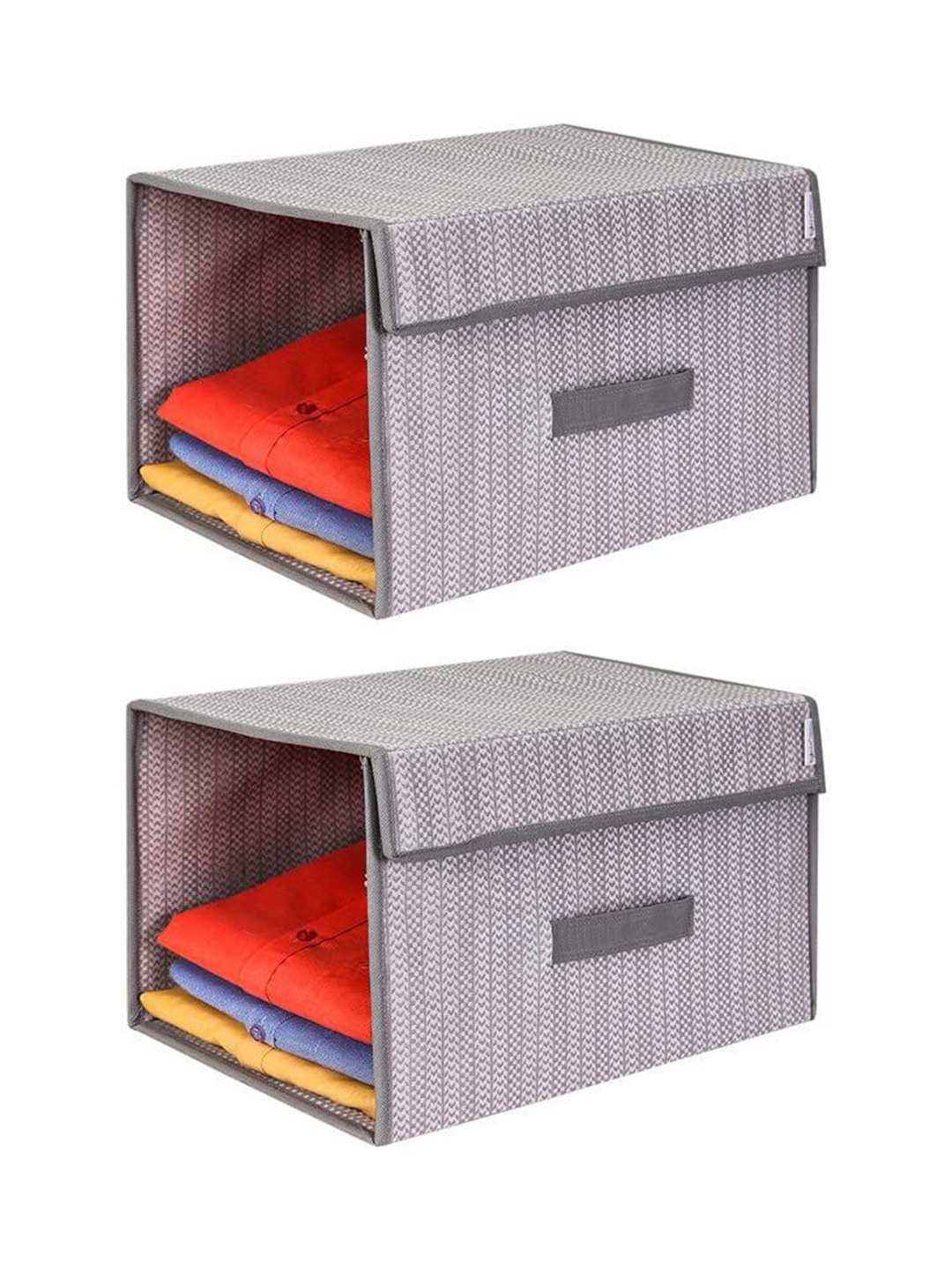 

prettykrafts Grey 2 Pieces Foldable Drawer Organisers