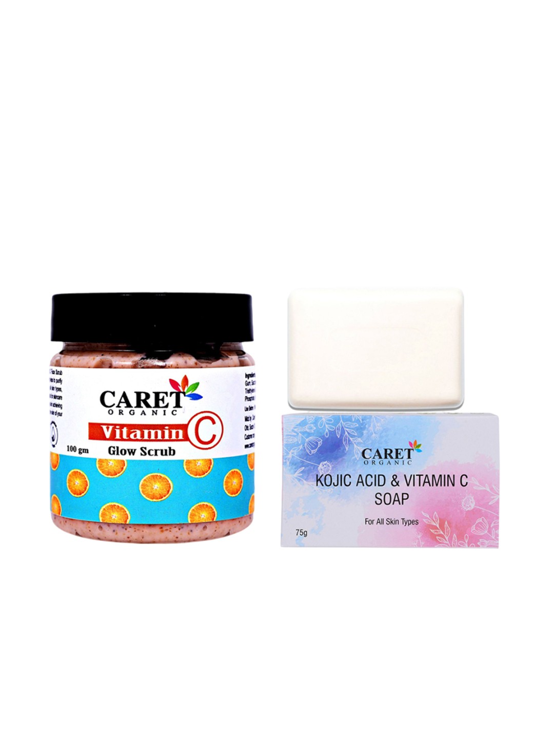 

CARET ORGANIC Vitamin C Glow Scrub & Kojic Acid Vitamin C Soap, White