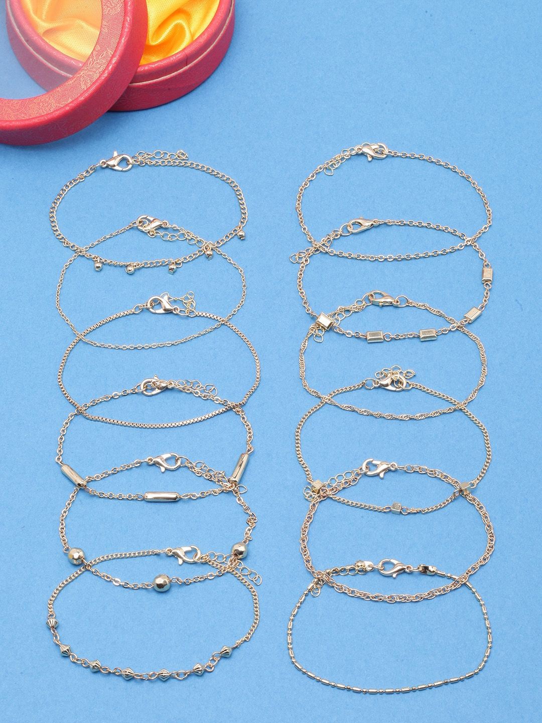 

KPOP Set Of 10 Gold-Plated Link Bracelet