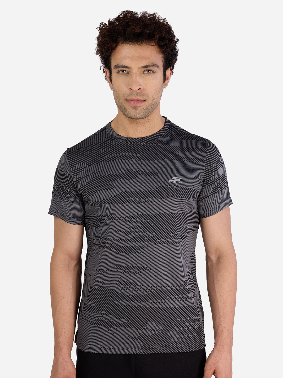 

Skechers Men Abstract Printed Round Neck T-shirt, Grey