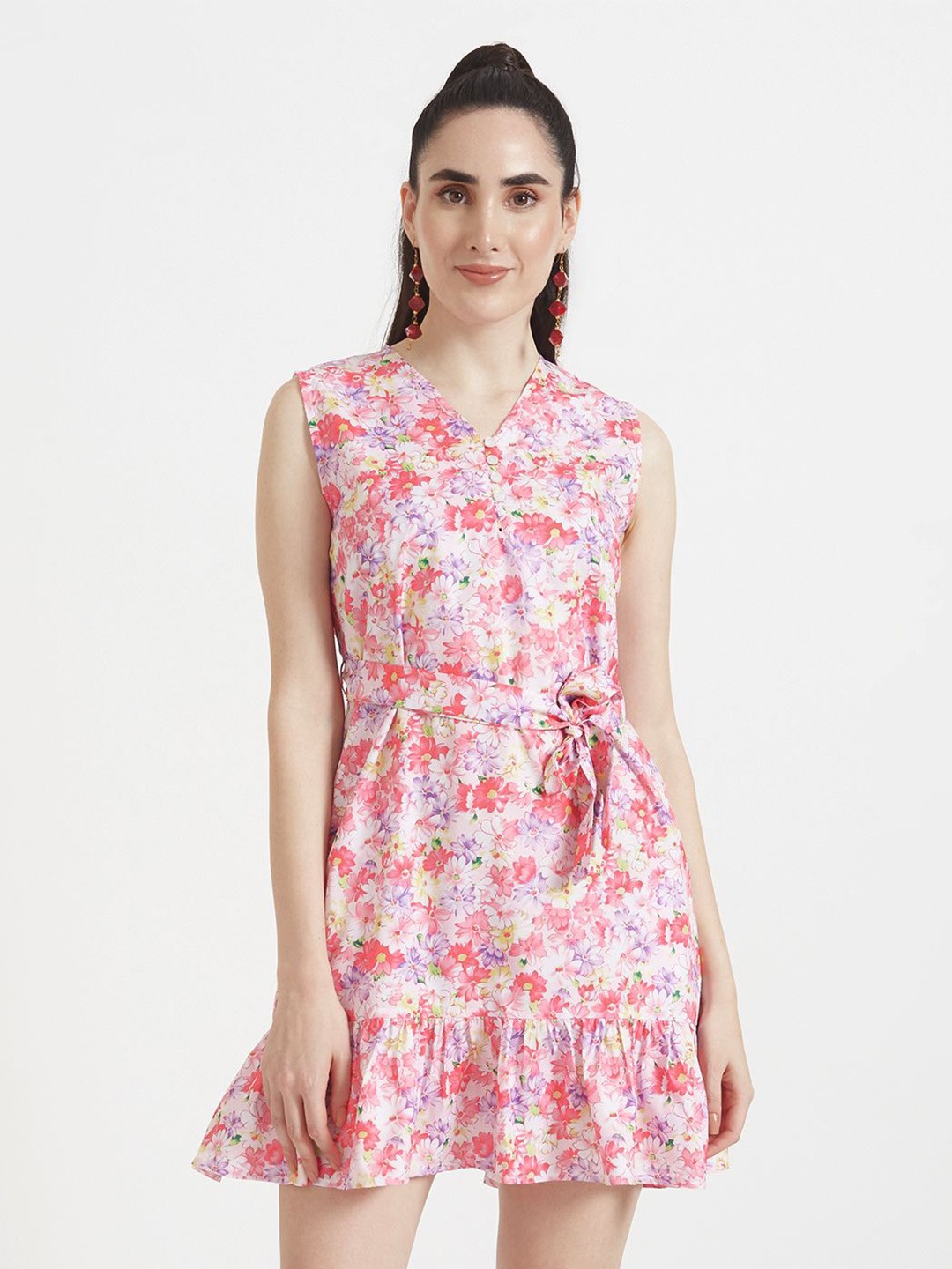 

AMSWAN Floral Print Fit & Flare Midi Dress, Multi