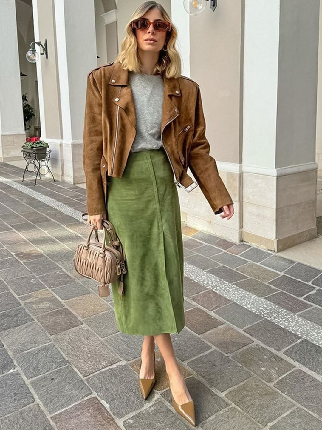 

LULU & SKY Women A-line Midi Skirt, Green