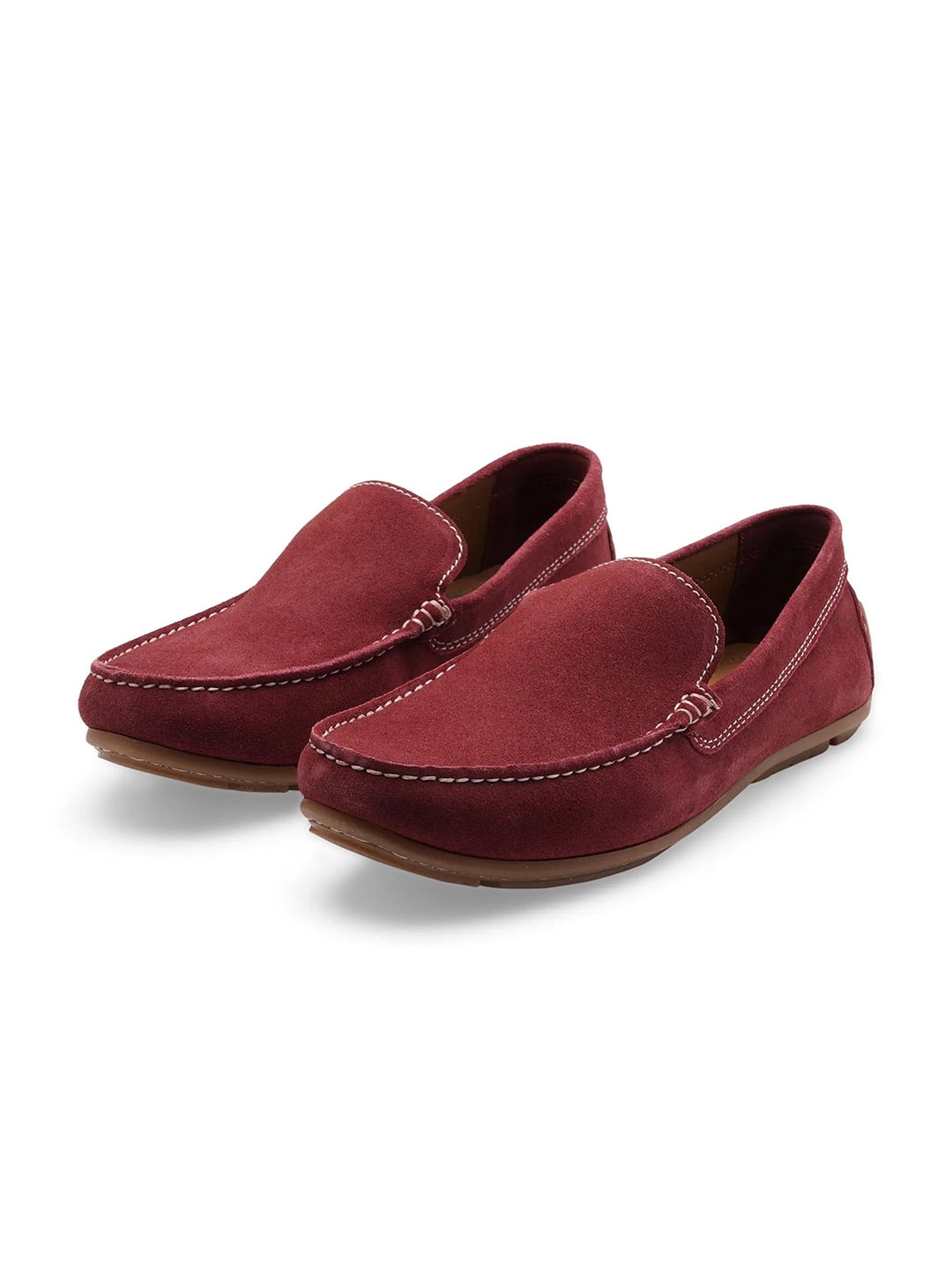 

ERGON Men Leather Lightweight Loafers, Burgundy