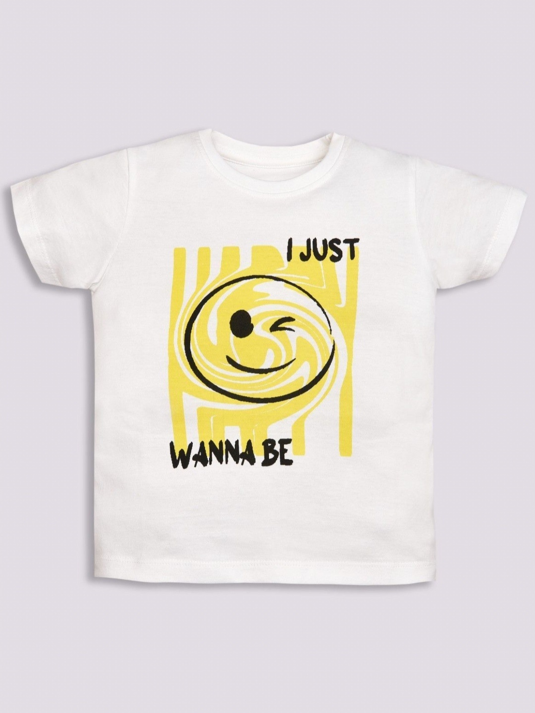 

YK Boys Typography Printed Round Neck Cotton T-shirt, White