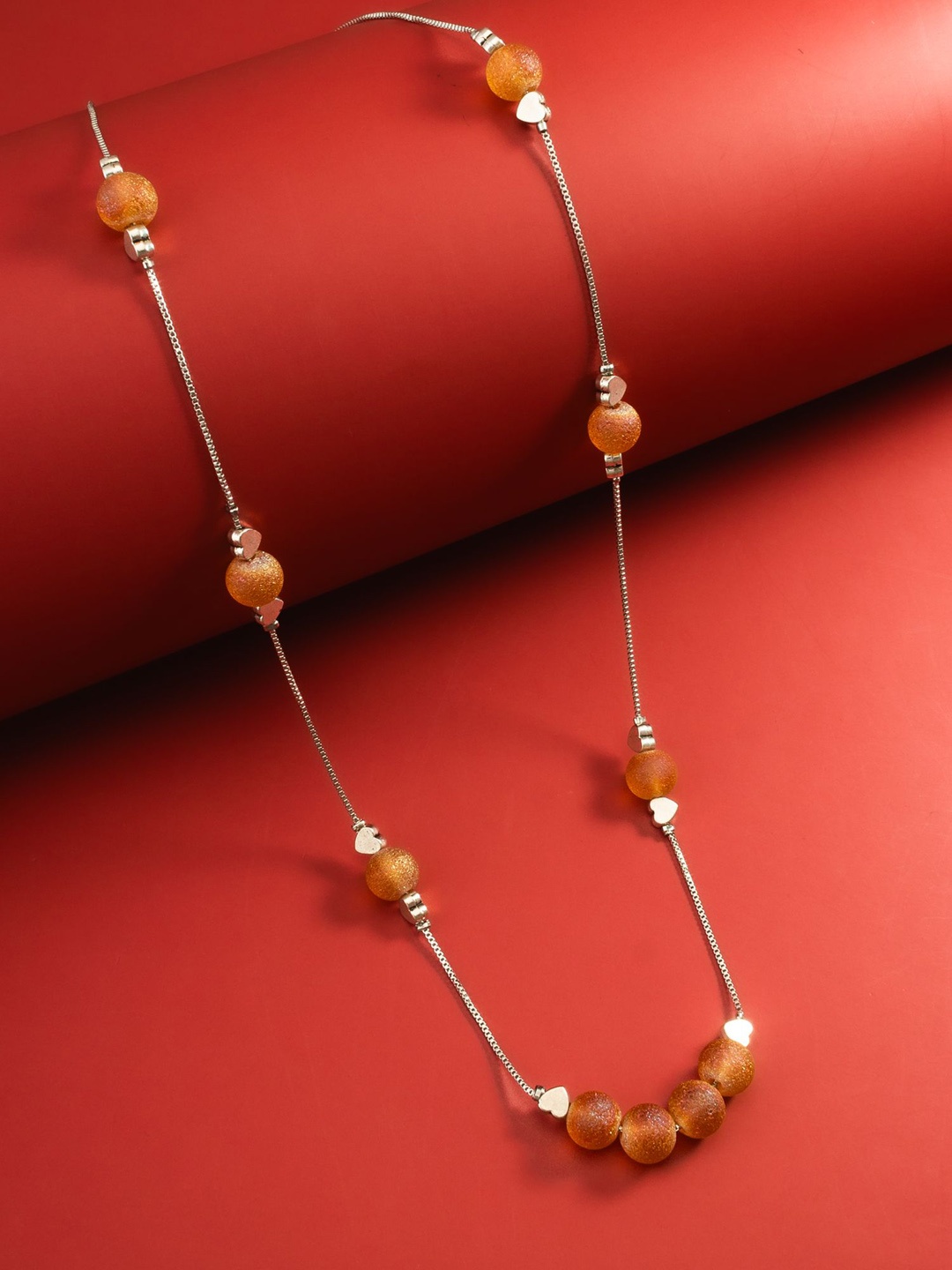 

aadita Silver Kundan-Studded Necklace