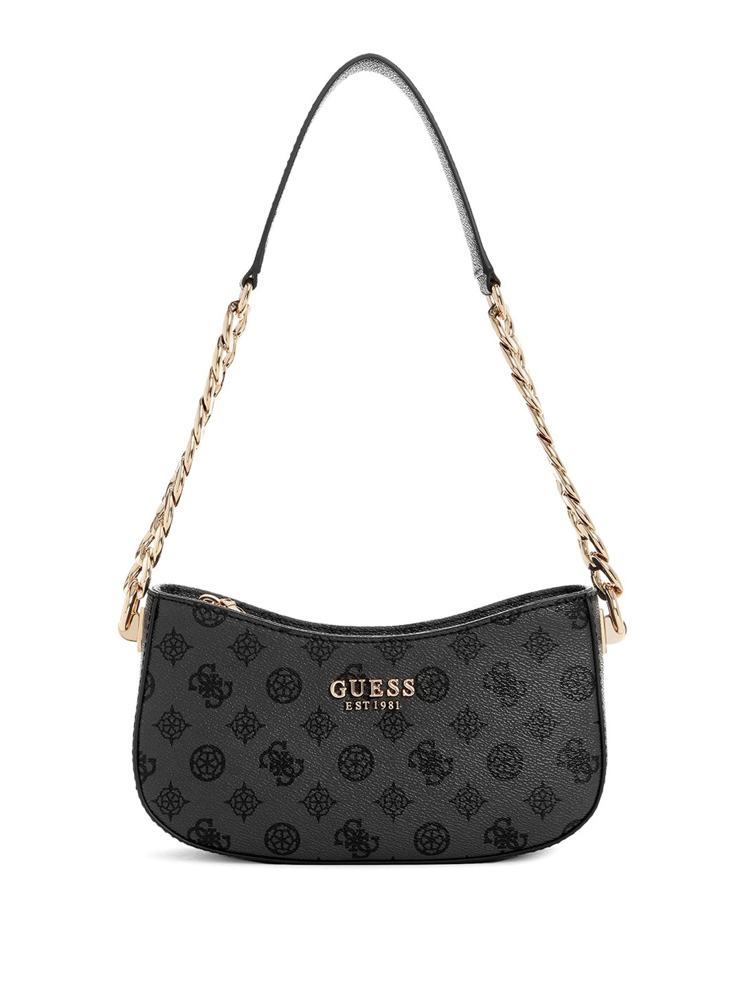 

GUESS Geometric Printed PU Structured Shoulder Bag, Grey