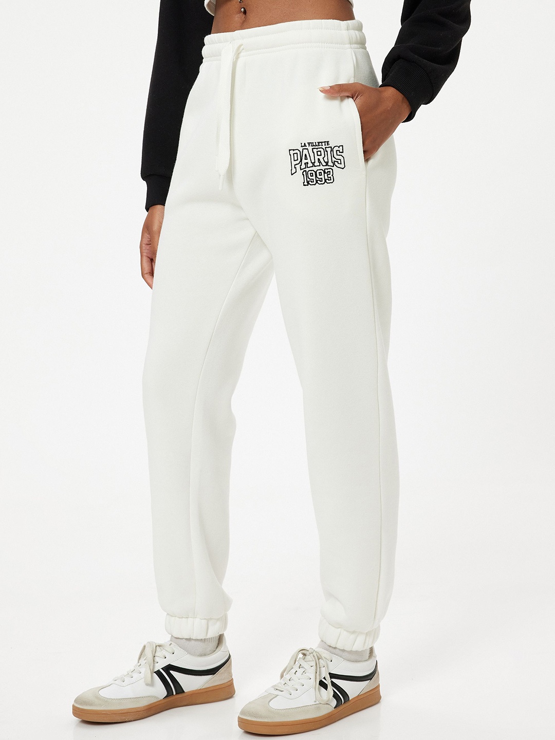 

Koton Women Printed Mid Rise Jogger, White