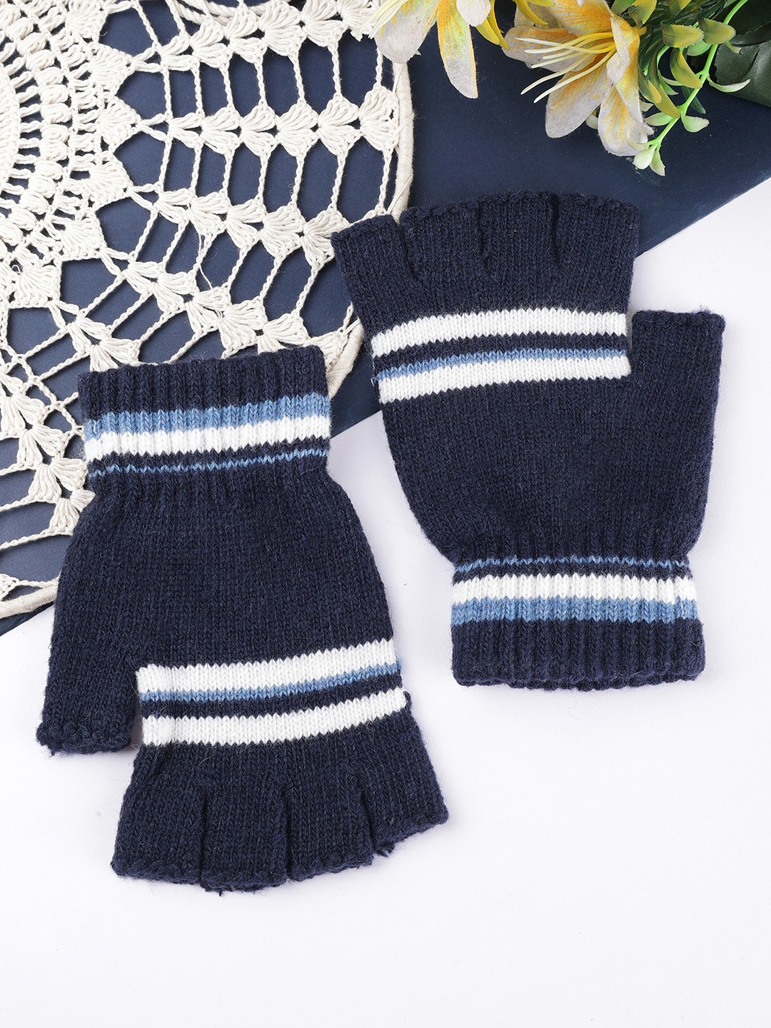 

ELLIS Unisex Patterned Winter Gloves, Blue