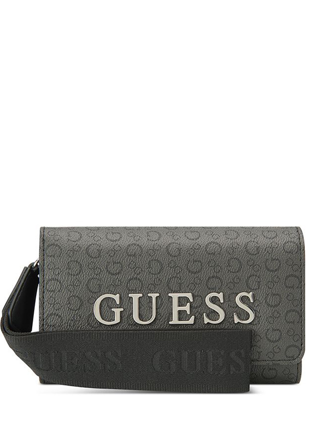 

GUESS Women Typography Printed Two Fold Wallet, Grey