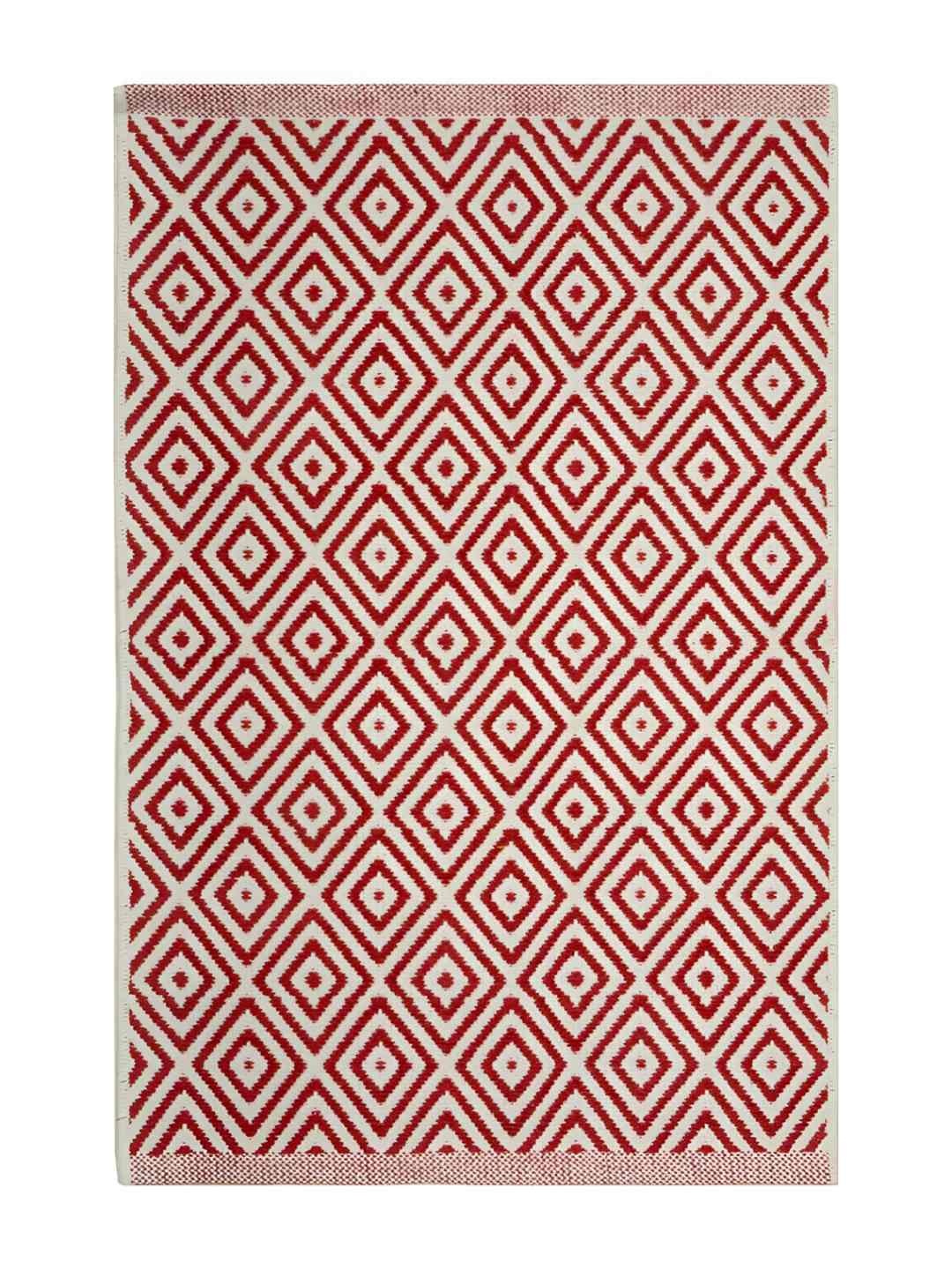 

Saral Home Red & White Anti Slip Textured Dhurrie