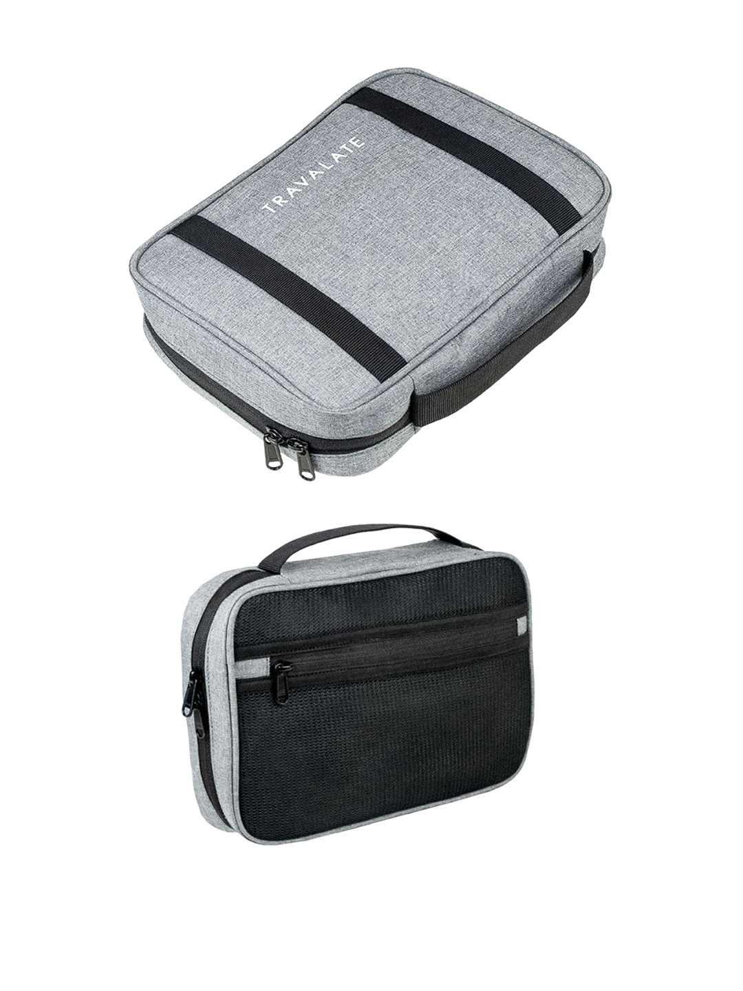 

TRAVALATE Compact Fashion Toiletry Bag Travel Accessory With Hanging Hook, Grey