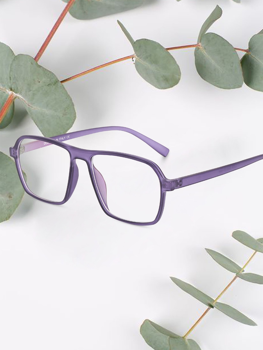 

Peter Jones Eyewear Unisex Full Rim Square Frames With Anti Glare Lenses, Purple