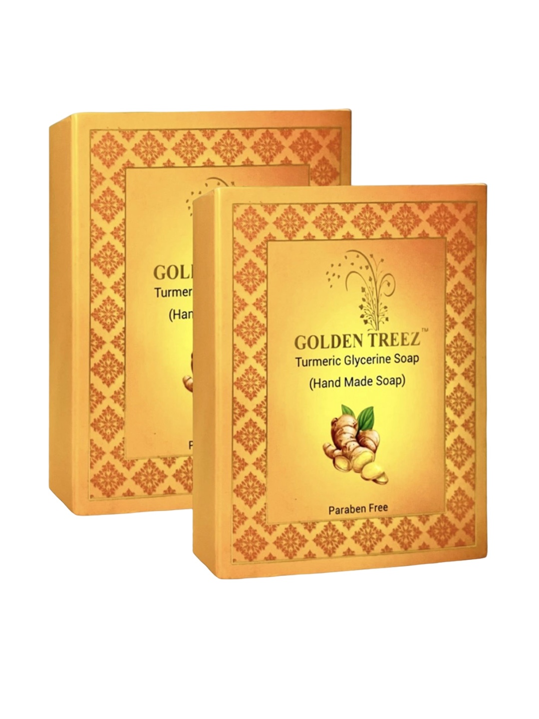 

Golden Treez Set Of 2 Turmeric Glycerine Soaps- 115 ml Each, Yellow