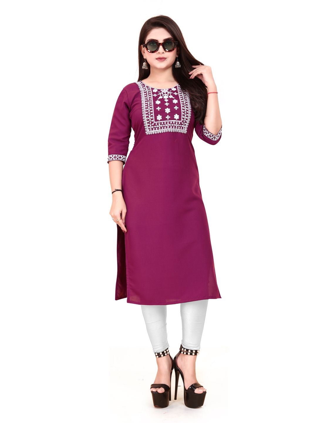 

AKK ENTERPRISE Yoke Design Kurta, Purple