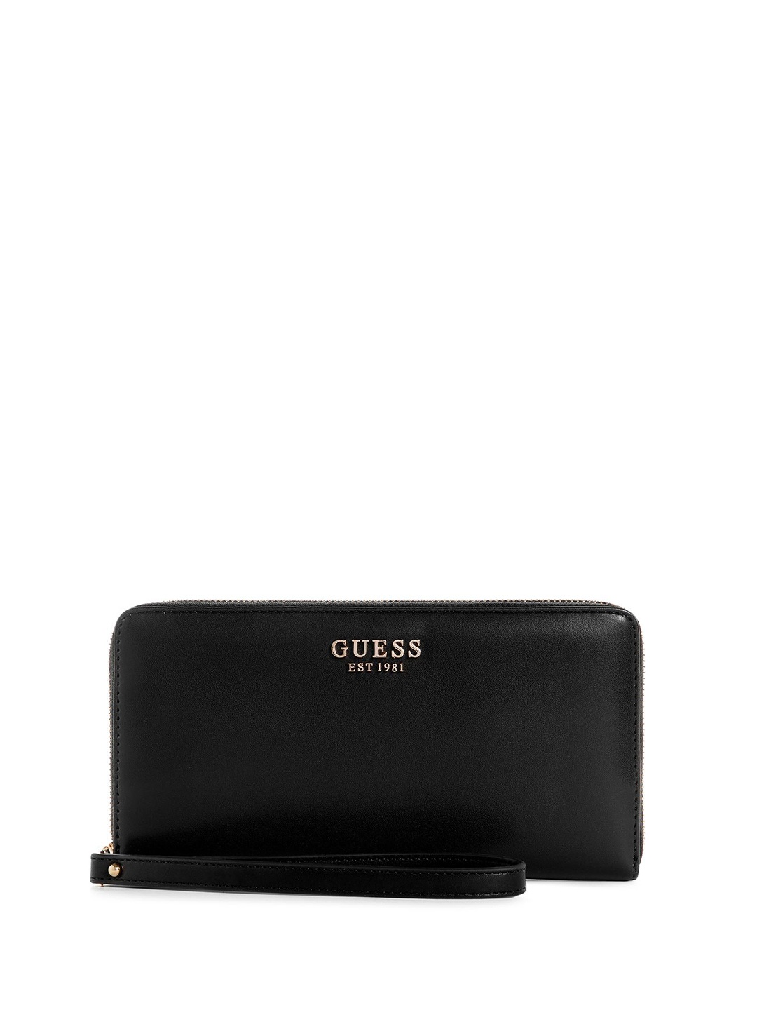 

GUESS Women PU Zip Around Wallet, Black