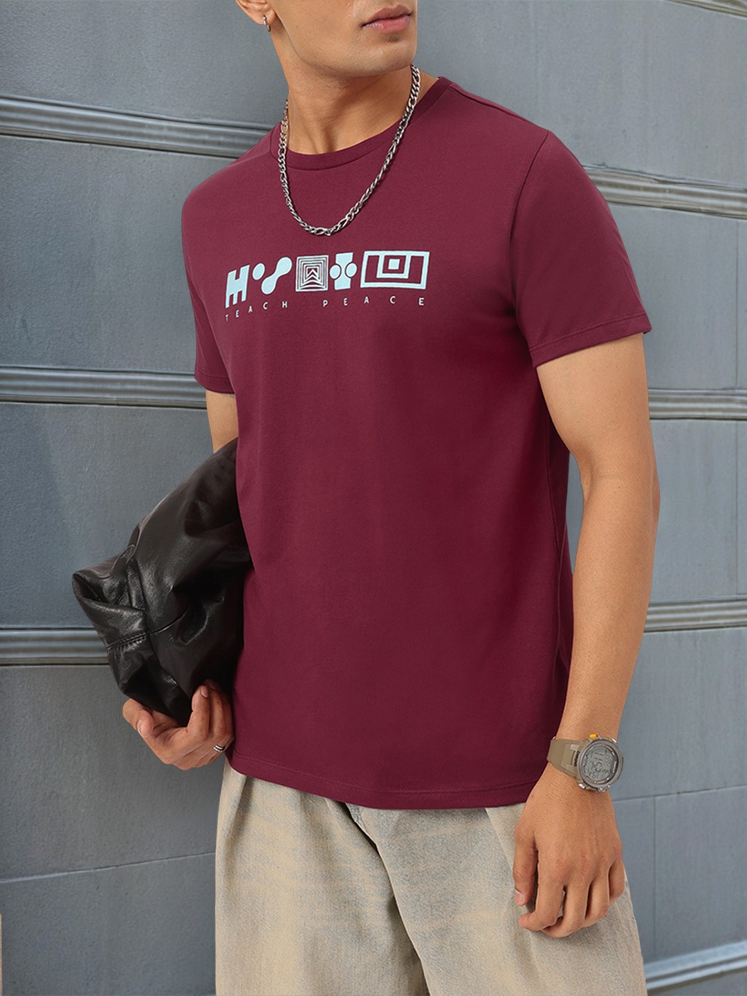 

Kook N Keech Vibe Vision Graphic Print T-shirt, Maroon