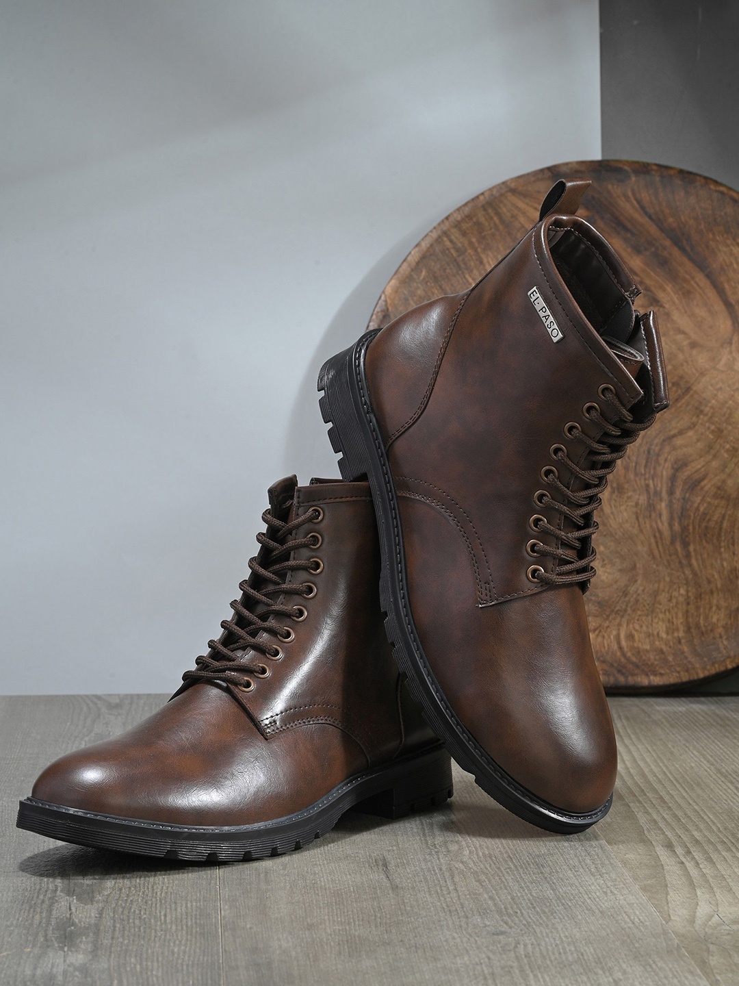 

El Paso Men Synthetic Block-Heeled Regular Boots, Brown