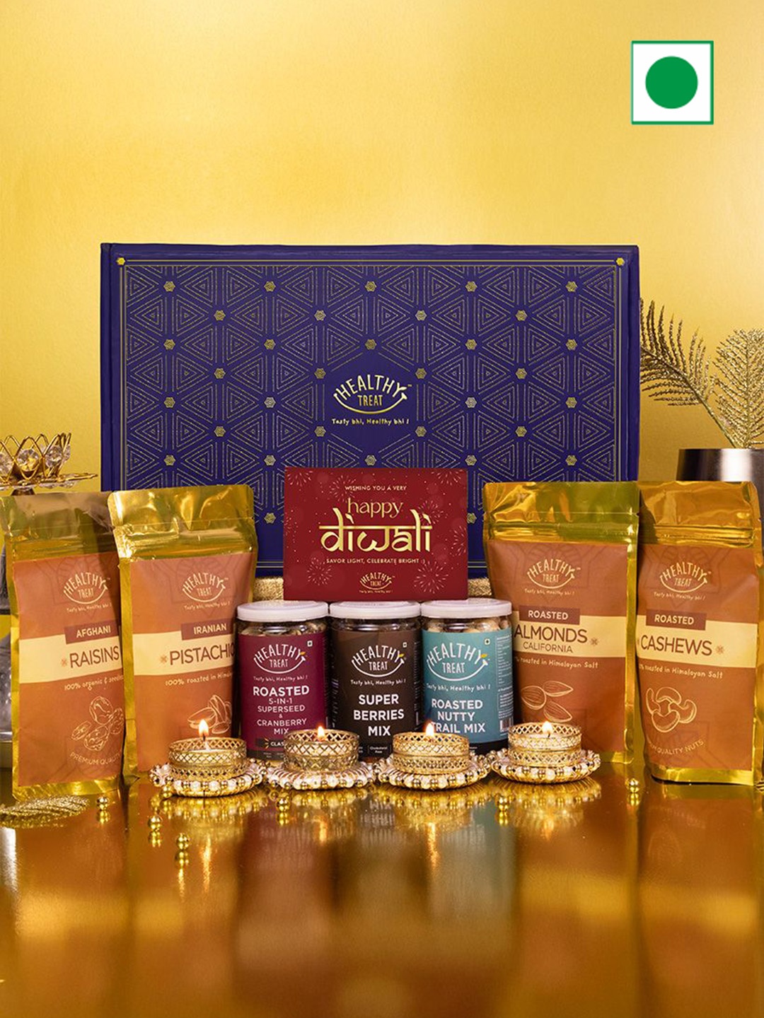 

Healthy Treat Dry Fruit Diwali Gift Hamper, Blue