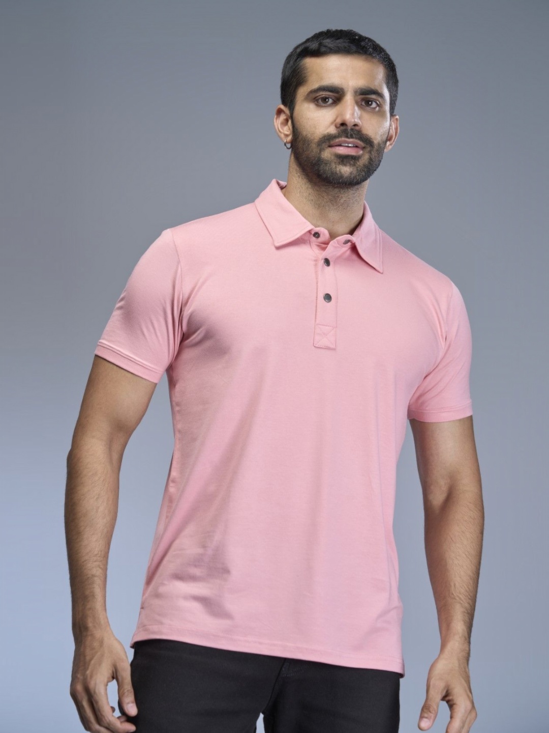 

INTERWOVE Men Polo Collar Solid Slim Fit T-shirt, Pink