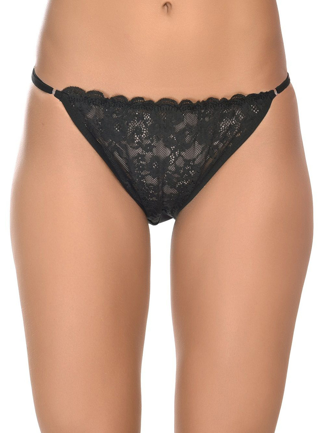 

new blue eyes Women Lace Thong Briefs, Black