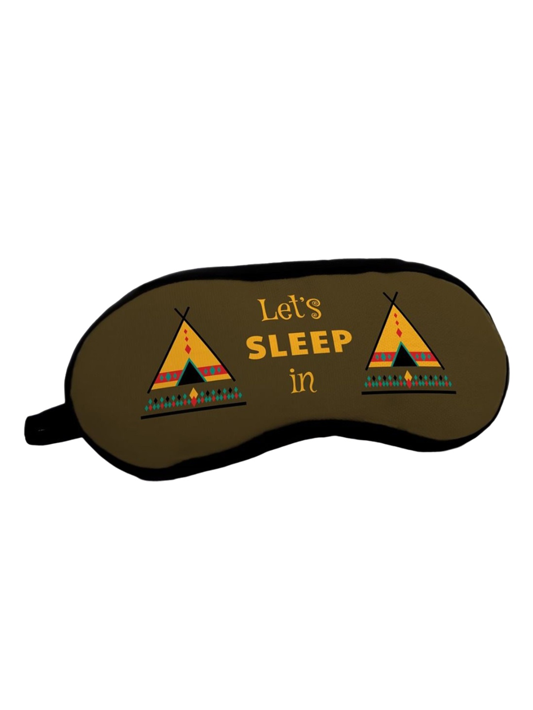 

Indigifts Unisex Satin Graphic Printed Eyemask Travel Accessory, Brown