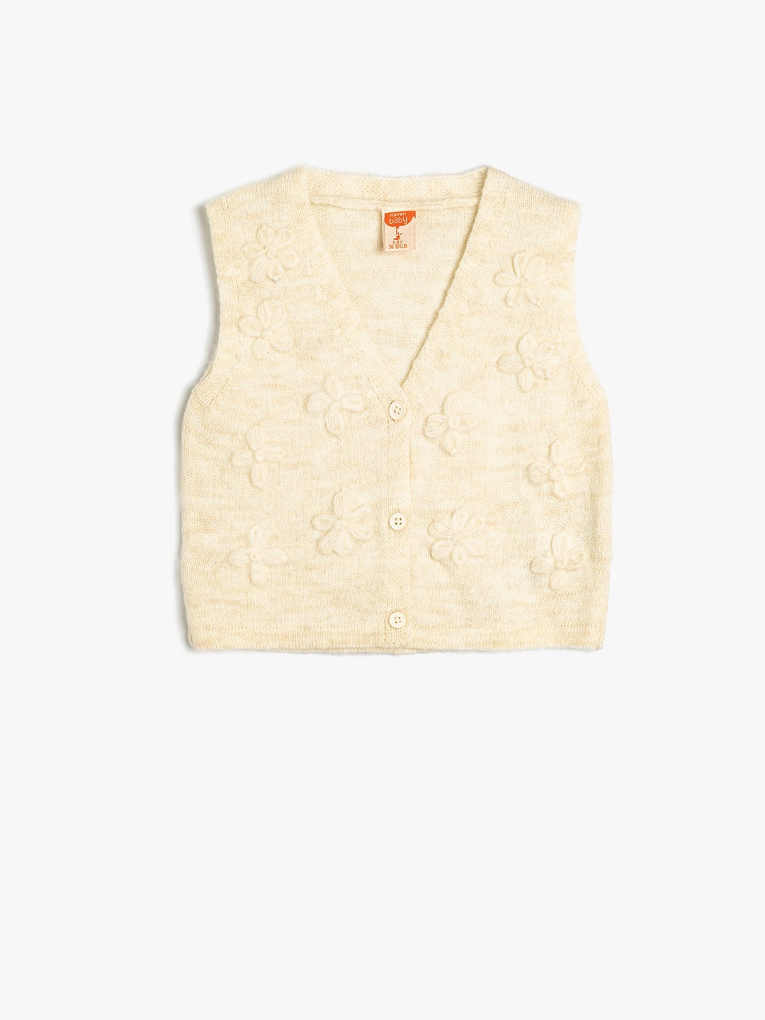 

Koton Girls V-Neck Sweater Vest, Cream