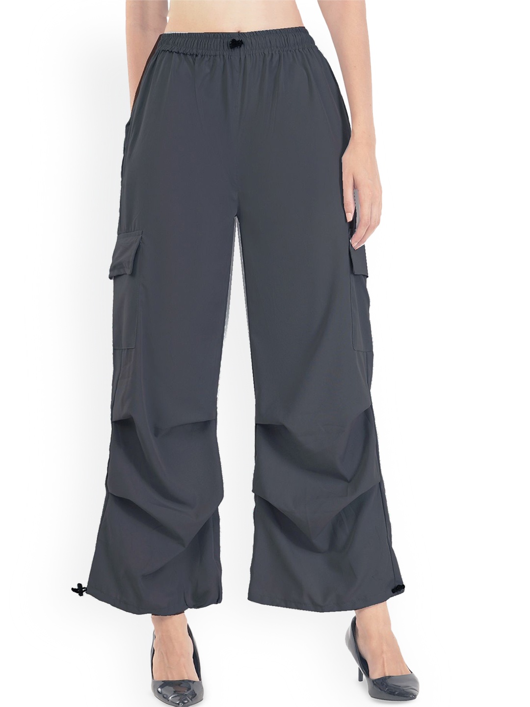 

BAESD Girls Comfort Loose Fit High-Rise Cargos Trousers, Silver