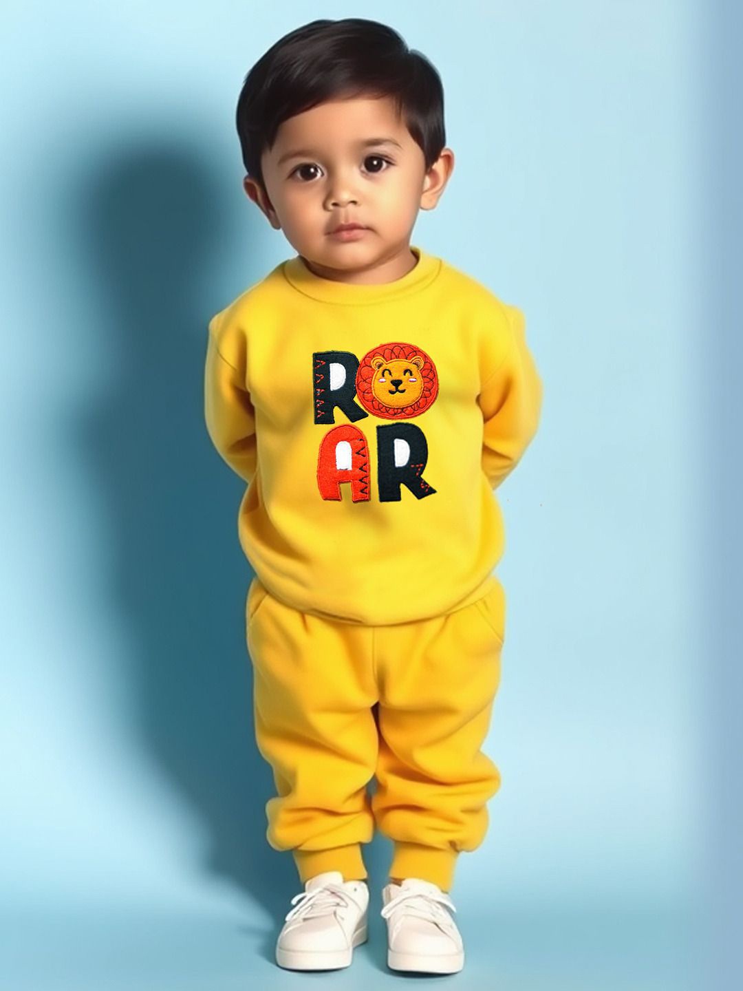 

YK X Trampoline Boys Round Neck Sweatshirt With Pyjamas, Yellow