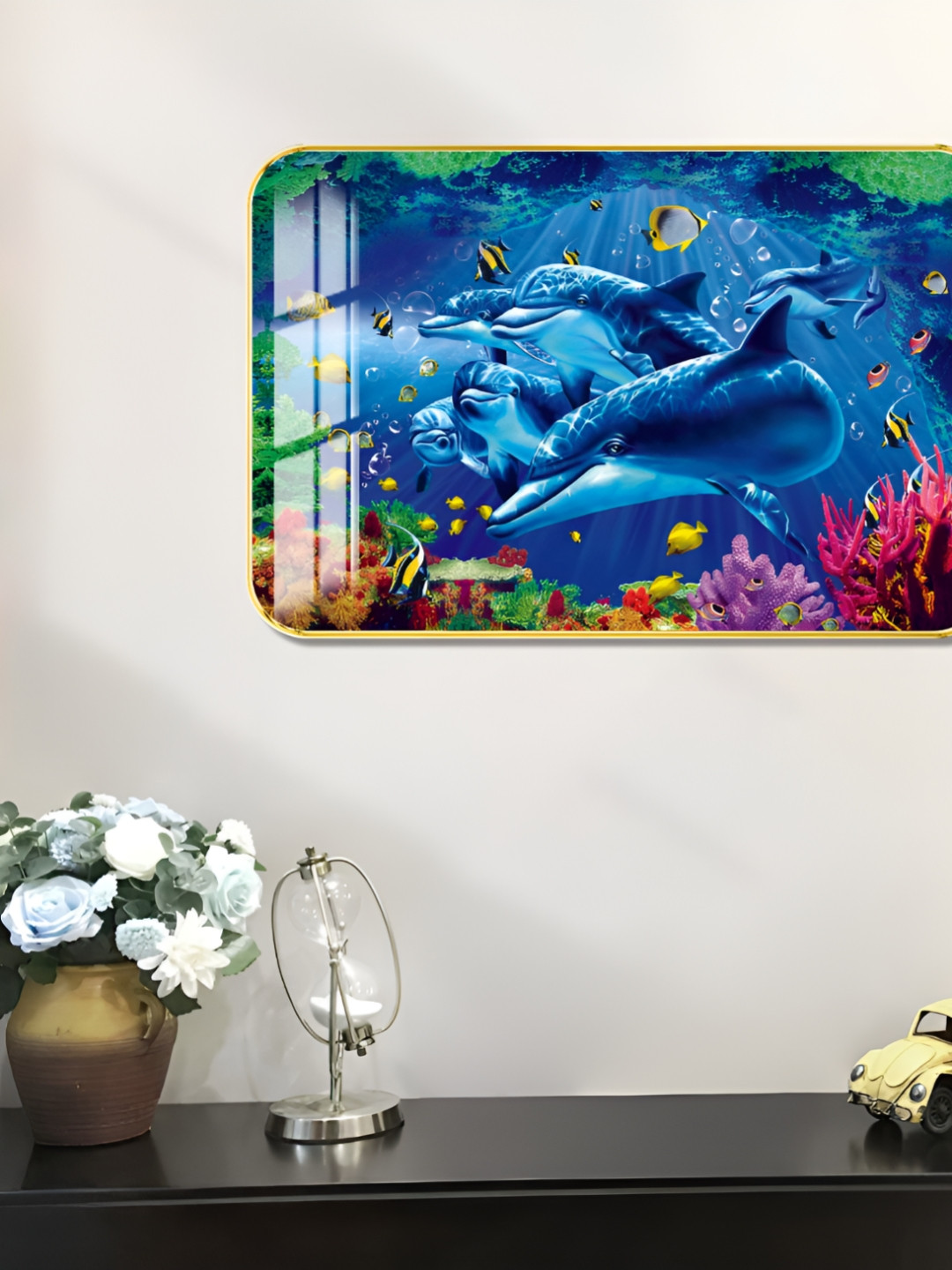 

WALLMAX Gold-Toned 1 Piece Wood Other Wall Paintings