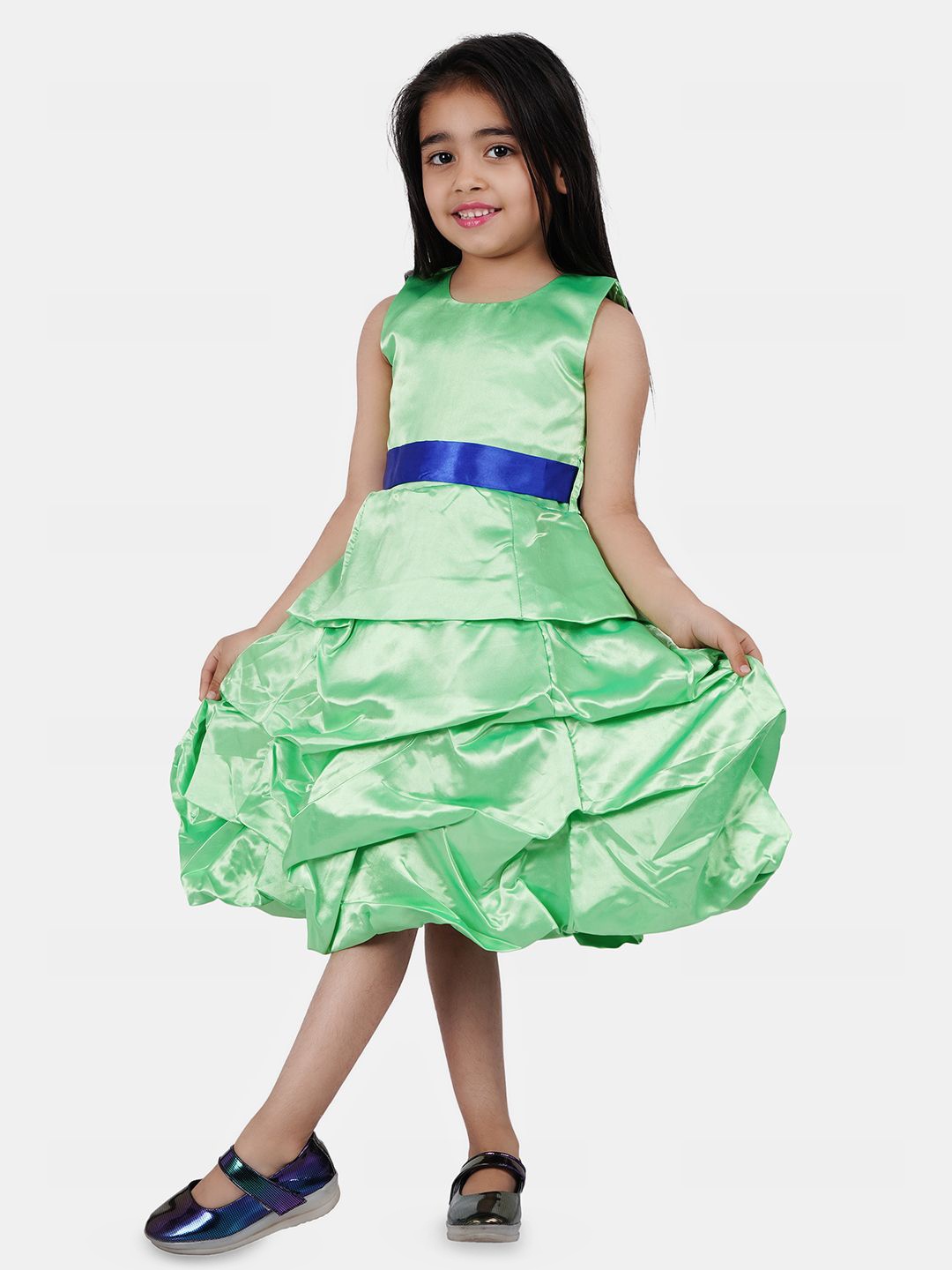 

Wish little Girls Satin A-Line Dress, Green