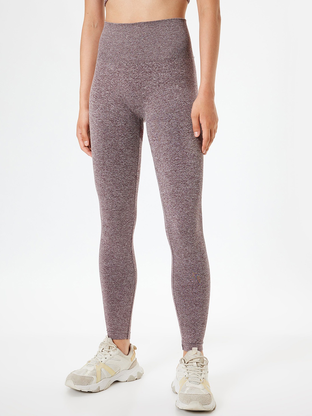 

Koton Women High-Rise Ankle Length Gym Tights, Pink