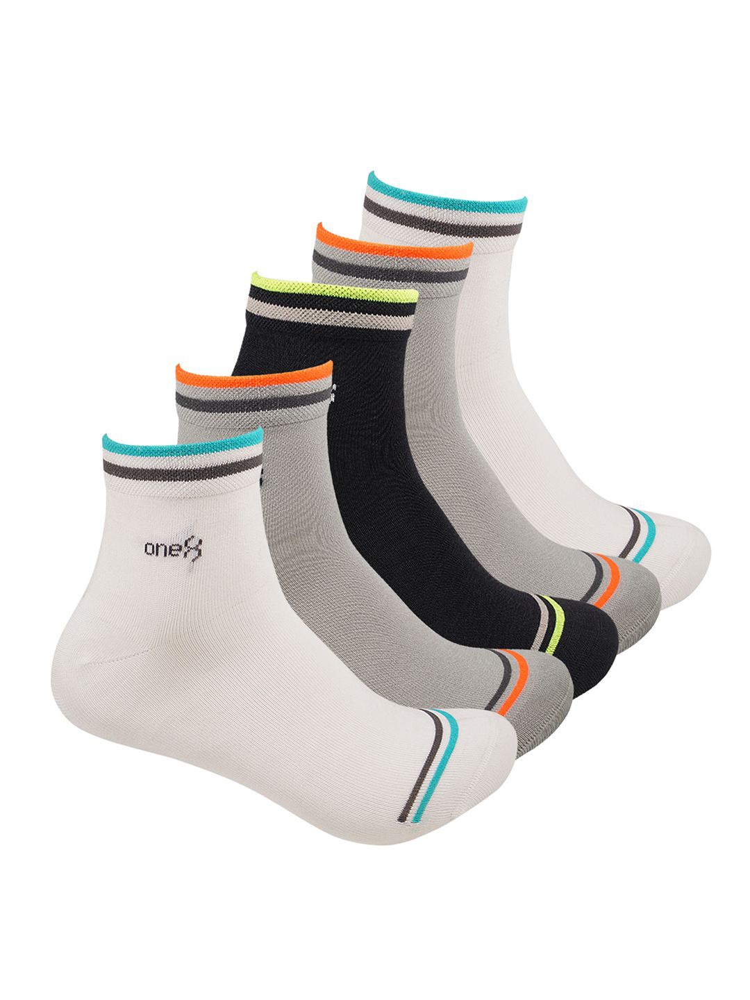 

One8 Men Pack Of 5 Moisture Management Above Ankle-Length Socks, Black