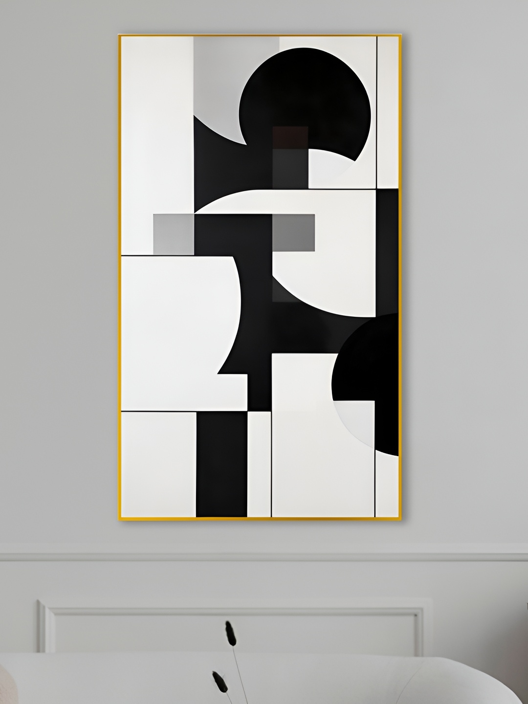 

nestroots White & Black Abstract Elegance Canvas Wall Paintings