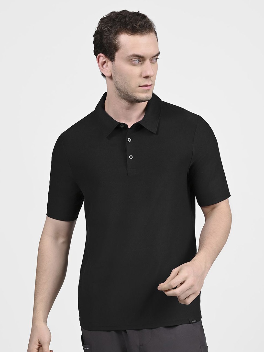 

Skechers Men Solid Polo Collar T-shirt, Black