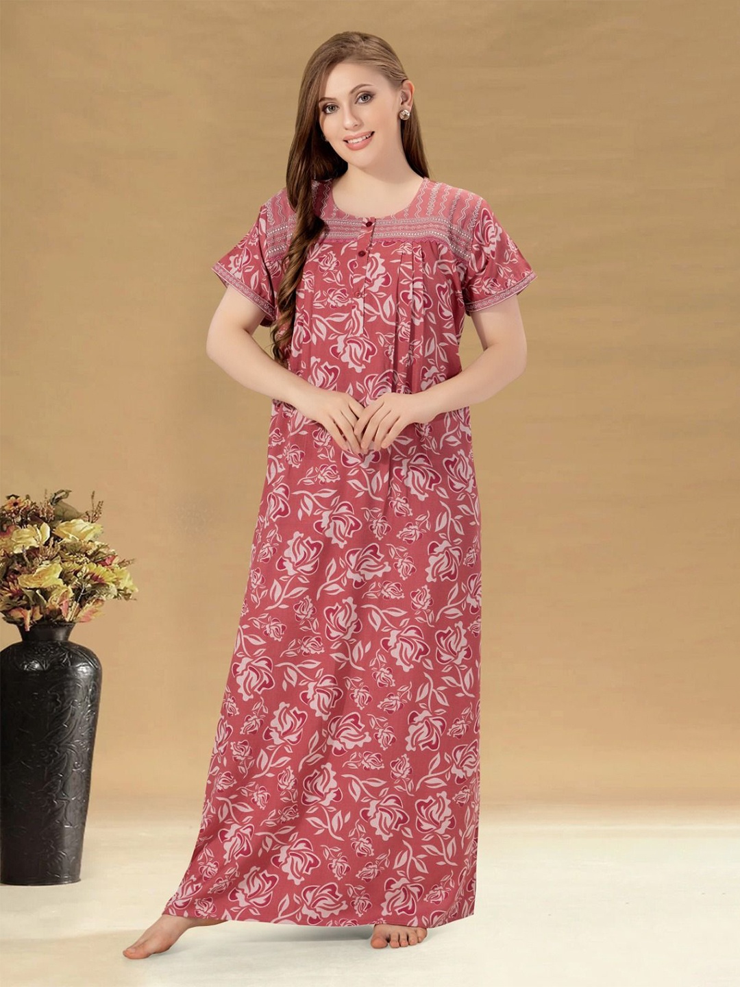 

Soulemo Printed Maxi Nightdress, Pink