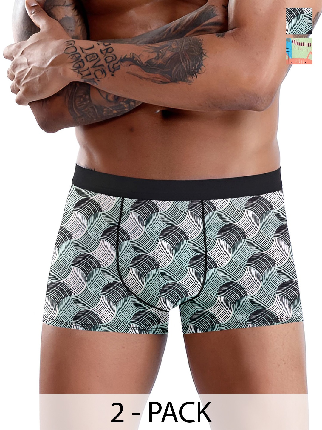 

DISPENSER Pack Of 2 Printed Breathability Trunks V13-C13-C16-M, Off white
