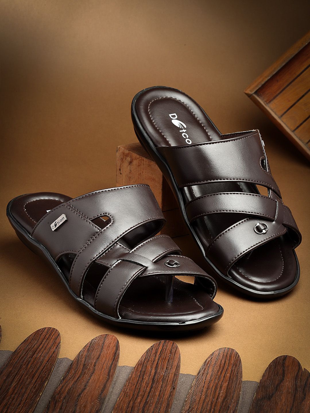 

Action Men Slip-On Comfort Sandals, Black