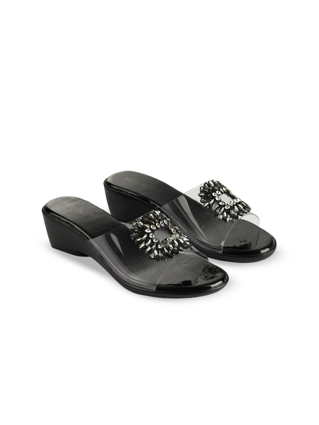 

MOSAC Embellished Wedge Sandals, Black