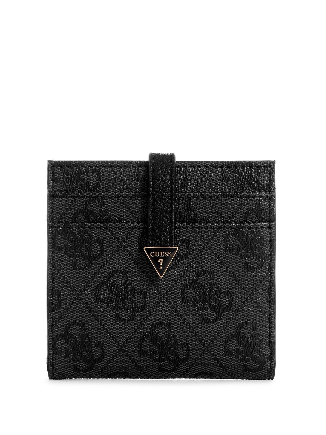 

GUESS Women Typography Printed PU Card Holder, Grey
