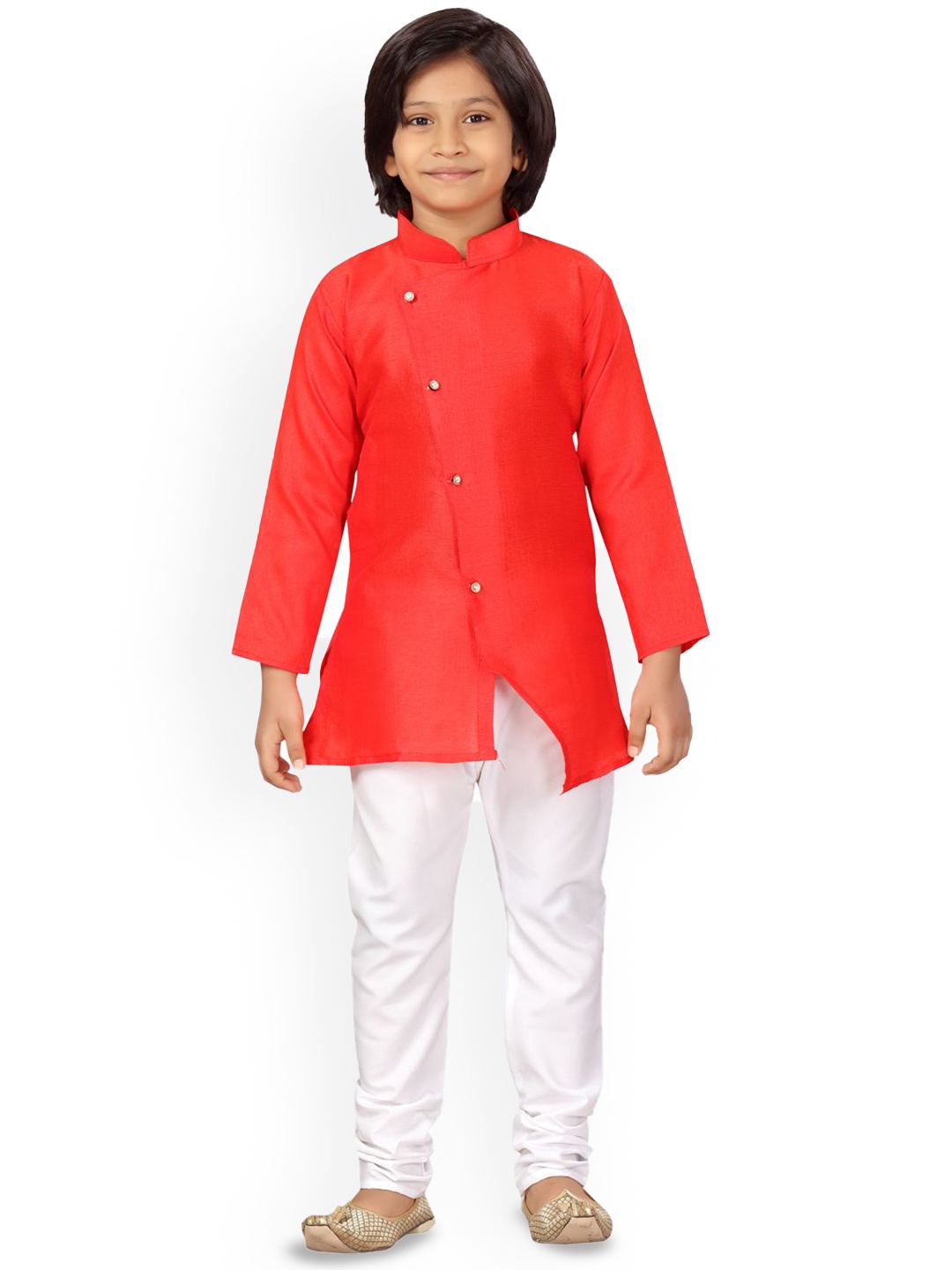 

BAESD Boys Regular Pure Cotton Kurta with Pyjama, Red
