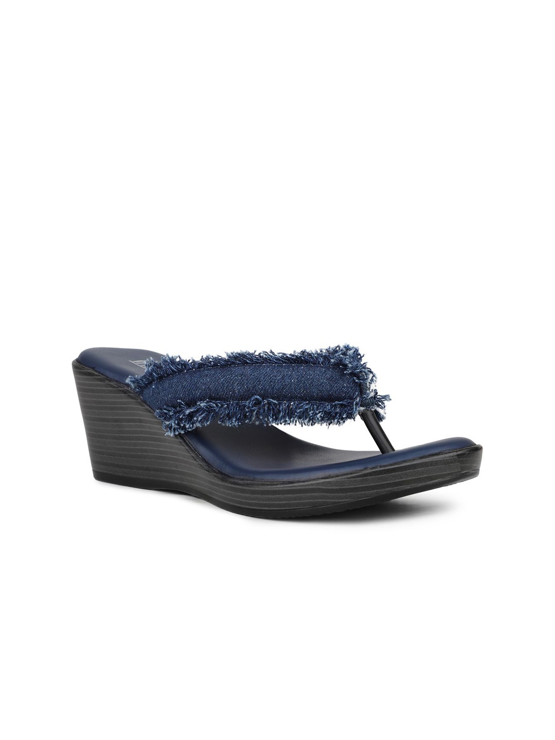 

Inc 5 Women Open Toe Wedge Heel Sandals, Navy blue