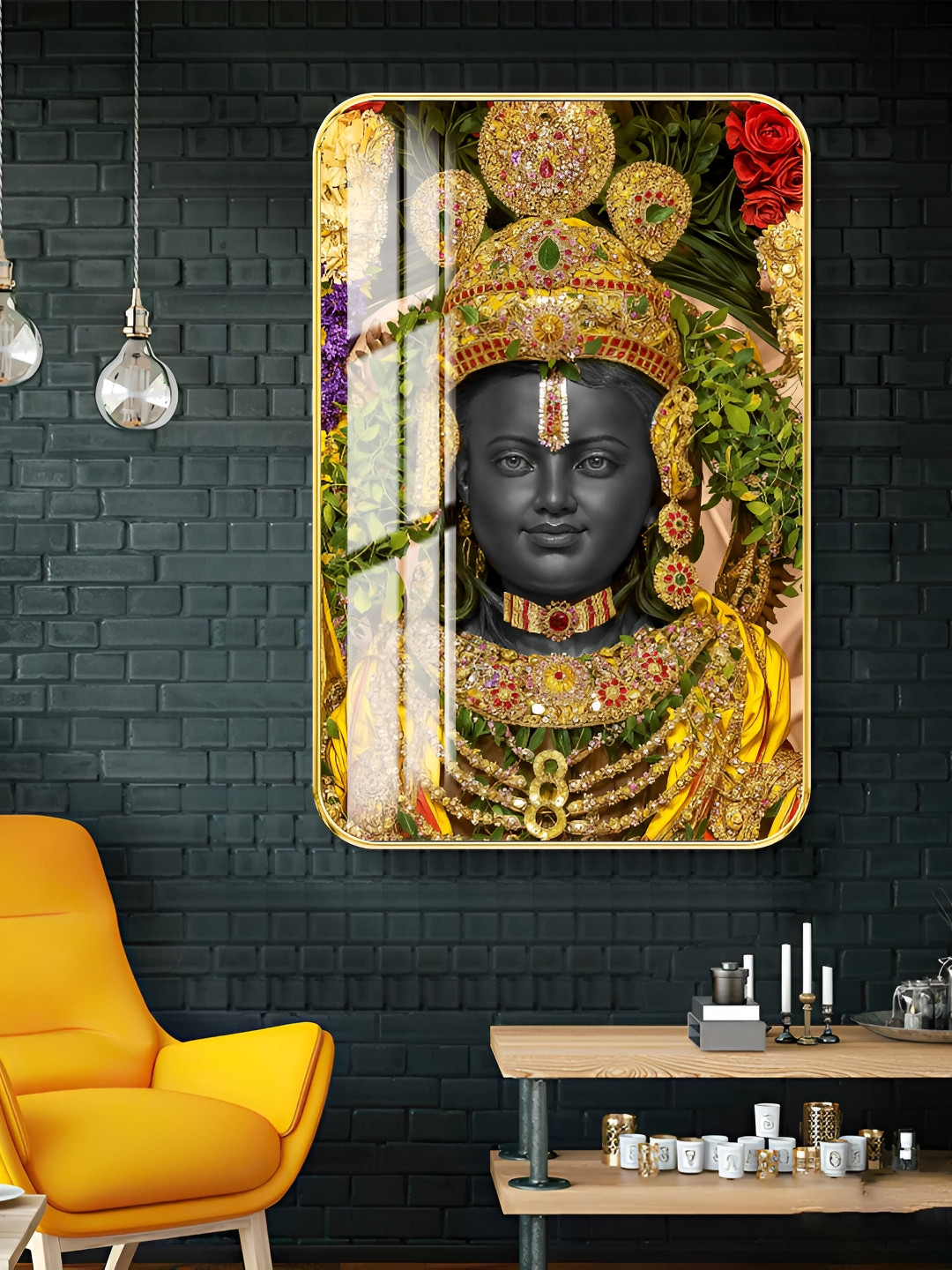 

WALLMAX Gold-Toned Ramlala Religious Wooden Wall Art