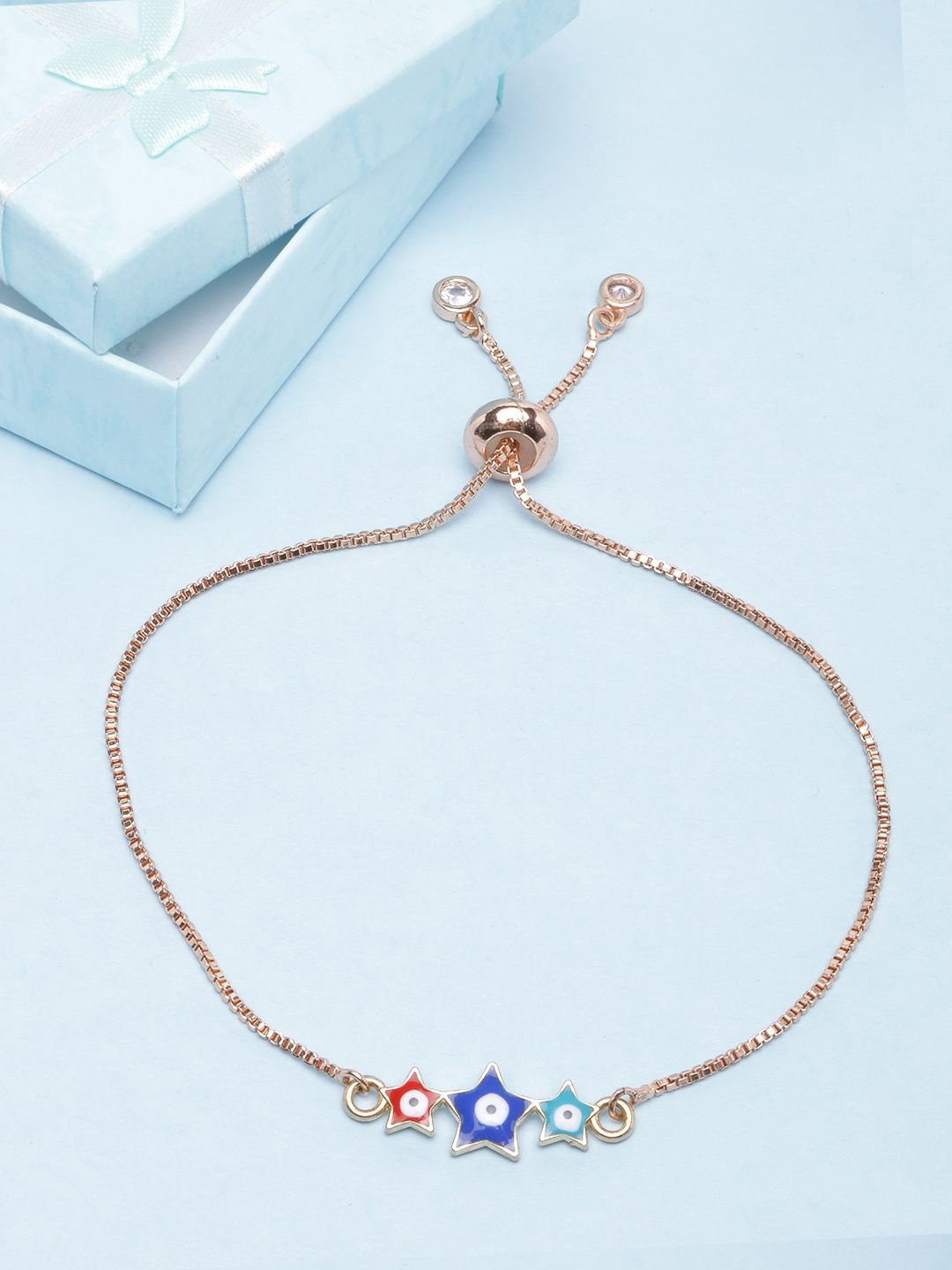 

KPOP Rose Gold-Plated Enamelled Charm Bracelet