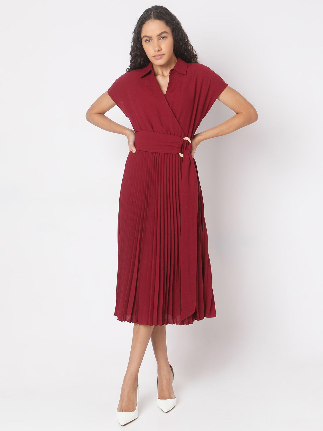 

Vero Moda Formal Fit & Flare Midi Dress, Red