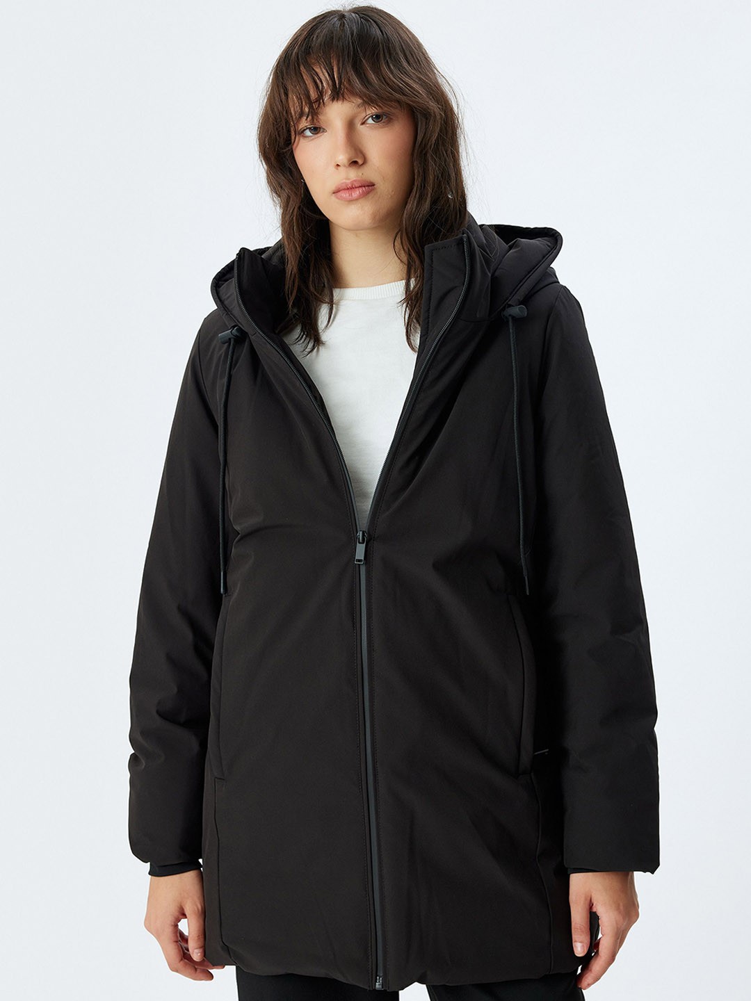 

Koton Black Hooded Tailored Jacket
