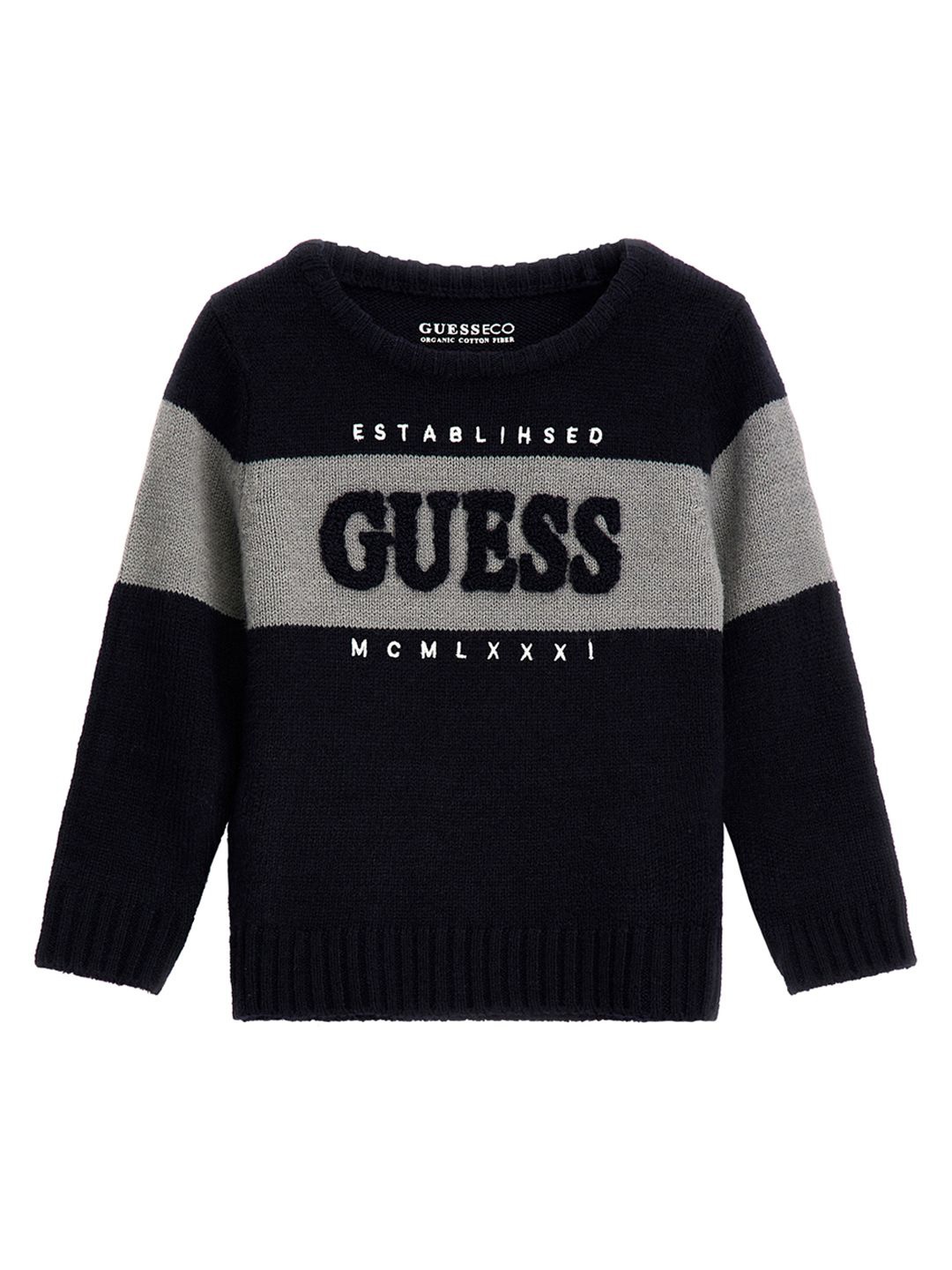 

GUESS kids Boys Typography Pullover, Black