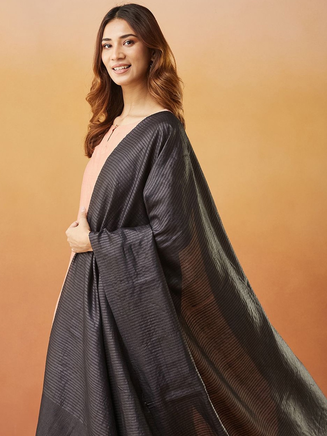 

Fabindia Woven Design Dupatta, Black