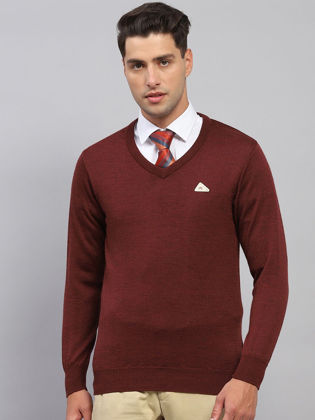 

Monte Carlo Men Woollen Pullover Sweaters, Maroon